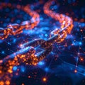 Futuristic Blockchain Data Chain Concept Royalty Free Stock Photo