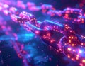 Futuristic Blockchain Digital Chain Network Technology Background Royalty Free Stock Photo