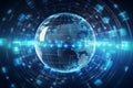Futuristic Blockchain With Globe Royalty Free Stock Photo