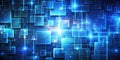 A Futuristic Blue Abstract Background Glowing Geometric Squares for a Dynamic Visual Experience Royalty Free Stock Photo