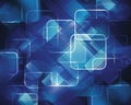 Futuristic blue background, tech theme with rounded squares, stylish and crisp