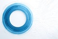 Futuristic blue concentric circles and digital circuit board pattern Royalty Free Stock Photo