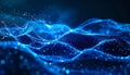 Futuristic Blue Data Stream Waves Royalty Free Stock Photo