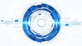 Futuristic blue digital HUD interface circle abstract technology background Royalty Free Stock Photo