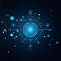 Futuristic blue digital interface with circular hud elements Royalty Free Stock Photo