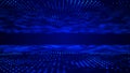 Futuristic blue dots background. Science background. Big data visualization. 3d rendering Royalty Free Stock Photo