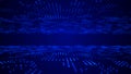 Futuristic blue dots background. Science background. Big data visualization. 3d rendering Royalty Free Stock Photo