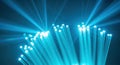 Futuristic blue fiber optic strands radiating light in a high-tech abstract network concept Royalty Free Stock Photo