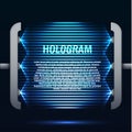 Futuristic blue glowing hologram background