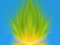 Futuristic blue and green colors abstract energy flower.