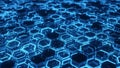Futuristic Blue Hexagon Grid Pattern Digital Technology Background Abstract Geometric Texture Royalty Free Stock Photo