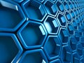 Futuristic Blue Hexagon Pattern Glossy Background Royalty Free Stock Photo