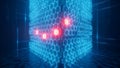 Futuristic blue hexagonal structure with glowing red elements Royalty Free Stock Photo