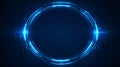 Futuristic Blue HUD Circle Frame - Sci-Fi Holographic UI Interface with Lens Flare Royalty Free Stock Photo