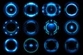 Futuristic Blue HUD Interface Element Collection for Digital Design Generative AI Royalty Free Stock Photo