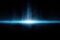 Futuristic blue light horizon beam effect. Royalty Free Stock Photo