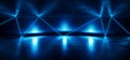 Futuristic Blue Neon Glow Sci Fi VIbrant Dark Stage Showcase Podium Virtual Reality Empty Reflection Grunge Concrete Laser 3D