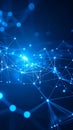 Futuristic Blue Plexus Network Connecting Data Points for Technology or Science Royalty Free Stock Photo