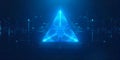 Futuristic Blue Pyramid Technology Data Network Abstract Background Royalty Free Stock Photo