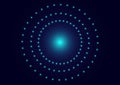 Futuristic Blue Radial Data Visualization Circle on Dark Royalty Free Stock Photo