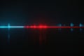Futuristic Blue and Red Neon Light Wave on Dark Background. Royalty Free Stock Photo