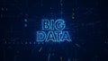 Futuristic Blue Shine Digital Space Big Data Lettering With Complex Binary Digital Code Matrix Particles Lines Royalty Free Stock Photo
