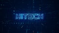 Futuristic Blue Shine Digital Space Hitech Lettering With Complex Binary Digital Code Matrix Particles Lines Royalty Free Stock Photo