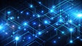 Futuristic Blue Tech Banner A Seamless Abstract Design for Data Network Connection Featuring Modern Lines and Royalty Free Stock Photo