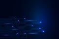 Futuristic blue technology background, electronic motherboard, abstract background with High-tech technology texture Royalty Free Stock Photo