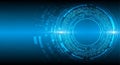 Futuristic blue technology circular interface design Royalty Free Stock Photo