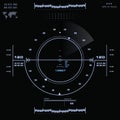 Futuristic blue virtual graphic touch user interface, Music interface, tracks, volume controls Royalty Free Stock Photo