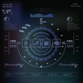 Futuristic blue virtual graphic touch user interface, Music interface, tracks, volume controls Royalty Free Stock Photo