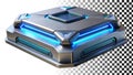 Futuristic box container, tech storage, modern design, metallic and sleek icon png transparent image Generative AI Royalty Free Stock Photo