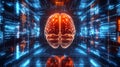 Futuristic Brain-Computer Interface Idea with Neon Elements