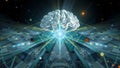 Futuristic Brain with Digital Network Royalty Free Stock Photo