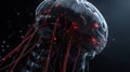 futuristic brain and spinal cord
