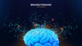 Futuristic Brainstorming Concept With Glowing Human Brain And Digital Data Flow Representing Artificial Intelligence And Royalty Free Stock Photo