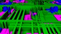 Futuristic bright circuit closeup view, 3d background, computer generated content, Printed circuit board futuristic