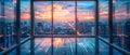 Futuristic Business Horizon: Bangkok\'s Holographic Sunset. Concept Futuristic Business, Bangkok Royalty Free Stock Photo