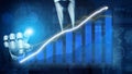 Futuristic Business Strategy Concept with Robotic Hand and Data Visualization Representing Growth in a Corporate Royalty Free Stock Photo