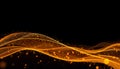 Futuristic business technology background with flowing gold dust particles on dark gradient, glowing data grid lines, elegant Royalty Free Stock Photo
