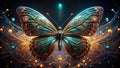 Futuristic Butterfly A Glowing Digital Illustration of Interconnected Innovation Royalty Free Stock Photo