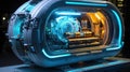 Futuristic capsule: intricate MRI technology. Created with Generative AI Royalty Free Stock Photo