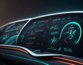 Futuristic Car Dashboard: Advanced Tech with Real-Time Display