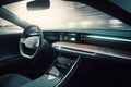 Futuristic car interior digital. Generate Ai Royalty Free Stock Photo