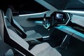 futuristic car interior with minimalist design and upgraded technology Royalty Free Stock Photo