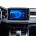 Futuristic Car Touchscreen Display and Controls Royalty Free Stock Photo