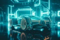 Futuristic car vehicle. Generate Ai Royalty Free Stock Photo