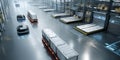 Futuristic cargo loading dock featuring autonomous logistics and smart management Royalty Free Stock Photo