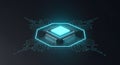 Futuristic Central Processing Unit Glowing Blue for Digital Innovation and Computing Professionals Royalty Free Stock Photo